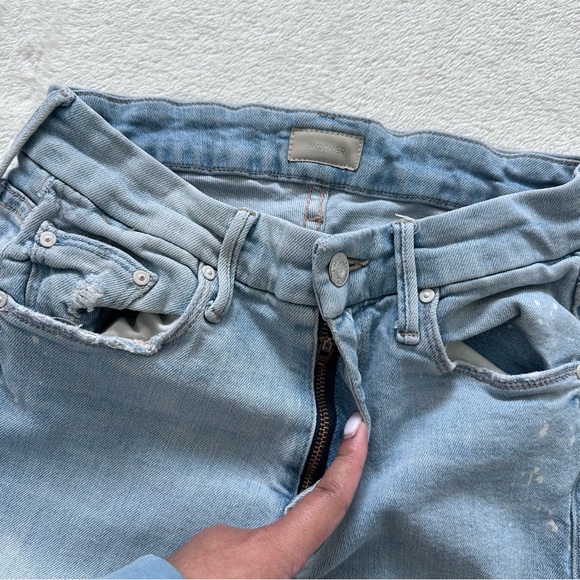 MOTHER The Looker Sacred Slit Ankle Nice Shot Wash Skinny Jeans Size 25 - Picture 8 of 11